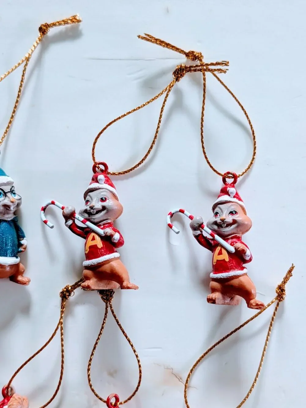Lot of 10 VTG Alvin & Chipmunks Christmas Ornaments Mini Figures Santa 90s Rare